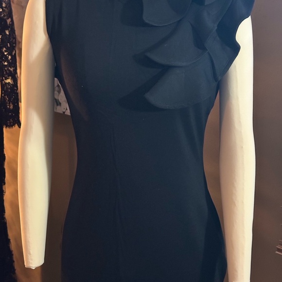 Visage Women’s Elegant Formal Ruffle sleeveless midi cocktail dress - Picture 4 of 7